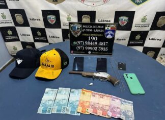 Em Lábrea, Polícia Militar do Amazonas prende dois homens e apreende duas armas de fogo