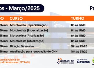 Escola Pública de Trânsito do Detran-AM abre 160 vagas para cursos no município de Parintins