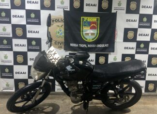 Polícia Militar do Amazonas apreende adolescente com motocicleta adulterada e com restrição
