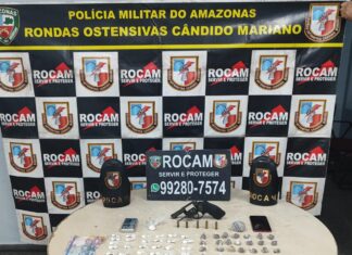 Polícia Militar do Amazonas captura foragido da Justiça com arma de fogo e mais de 80 porções de drogas