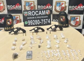 Polícia Militar do Amazonas prende homem com três armas de fogo e mais de 50 porções de drogas