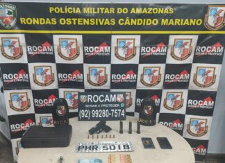 Polícia Militar do Amazonas prende três homens e apreende quatro armas de fogo durante ações na capital