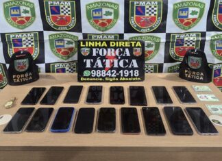 Polícia Militar do Amazonas recupera 17 aparelhos celulares furtados