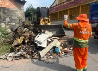 Força-tarefa da prefeitura elimina mais de 1,2 mil lixeiras irregulares em Manaus no primeiro mês de atuação