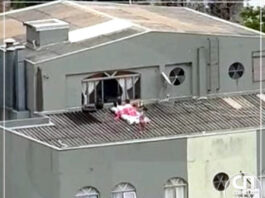 Vídeo: Crianças são flagradas brincando em telhado de prédio