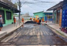 ‘Plano de Verão’ da Prefeitura de Manaus reforça pavimento em ruas do bairro Armando Mendes