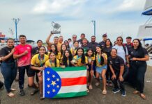 Reconhecimento: Handebol feminino, vice-campeão no JEBS, é recebido com festa em retorno a Parintins