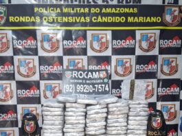 Polícia Militar do Amazonas intercepta transporte e apreende 48 tabletes de drogas no porto de Coari