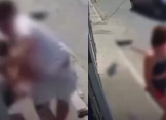 Vídeo cenas fortes: Tentativa de Feminicídio: Homem esfaqueia companheira em Rua de