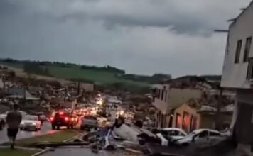 Atualização sobre o Tornado no PR: cinco morto e mais de 430 feridos, com mais de 80% da cidade de Rio Bonito devastada.