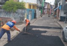 Obra de recuperação asfáltica realizada pela Prefeitura de Manaus revitaliza via no bairro Compensa 3