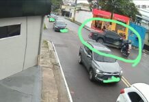 DENÚNCIA VÍDEO: Motorista de caminhonete alugada pela SEMED causa acidente, foge sem prestar socorro e deixa motoboy ferido em Manaus