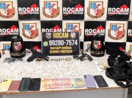 Polícia Militar do Amazonas prende trio com armas e mais de 540 porções de drogas