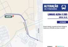 Linhas de ônibus A204 e A205 terão itinerário alterado para atender passageiros do Parque Mosaico
