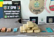 Operação Segurança Presente: Em Benjamin Constant, Polícia Militar prende homem com seis quilos de pasta-base de cocaína