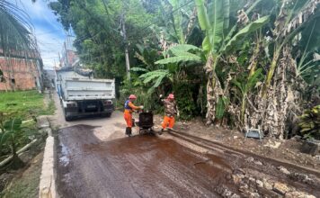 Prefeitura de Manaus intensifica recuperação asfáltica no bairro Redenção e reforça melhorias na mobilidade urbana