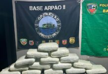 Base Arpão 2: Forças de Segurança apreende 20 kg de maconha do tipo skunk e prende suspeito por tráfico de drogas em Coari.