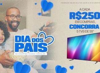 5 TVs Samsung serão sorteadas em campanha de Dia dos Pais do Shopping Grande Circular