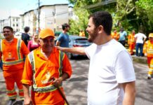 Prefeito Renato Junior surpreende morador ao fiscalizar obra no domingo e recebe reconhecimento por recuperação de rua