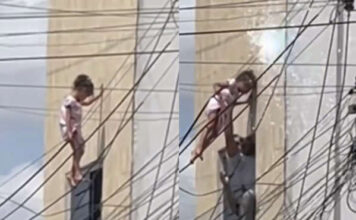 Policial arrisca a própria vida para salvar menina pendurada em fios elétricos