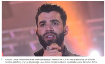 Gusttavo Lima terá de indenizar fã expulsa de show após ‘fazer o L’