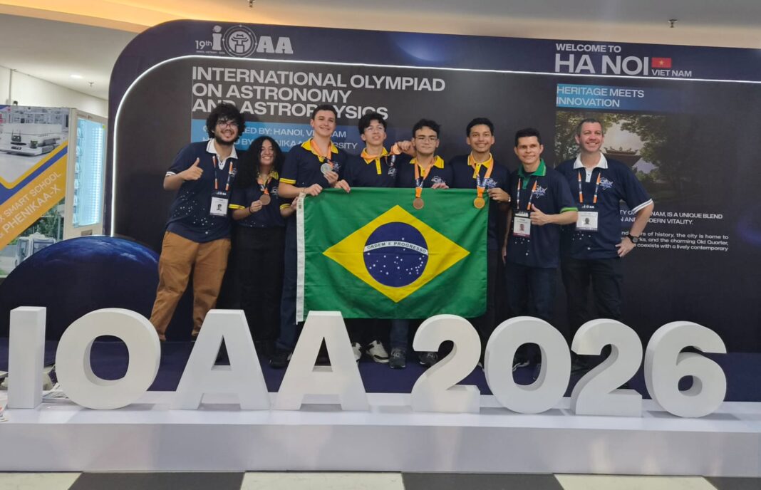 Equipe brasíleira da Olimpíada Internacional de Astronomia e Astrofísica - Foto: Divulgação OBA