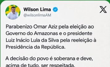 Wilson Lima parabeniza Omar Aziz e Lula pelas vitórias e defende respeito à soberania do voto