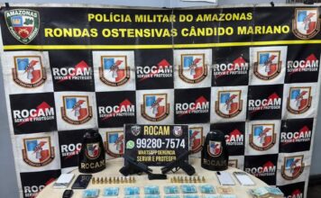 Trio é preso com armas e mais de R$ 100 mil em espécie no bairro Jorge Teixeira